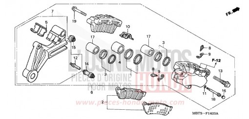 REAR BRAKE CALIPER (XL1000V) XL1000V5 de 2005